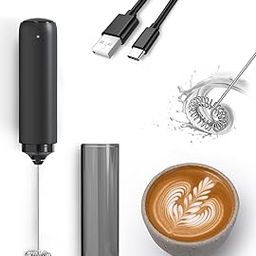 SKYTONE Coffee Frother Electric for Coffee with Whisk and Frother, Frother Mixer, Stand-up Design, for Cream (Whisk Milk frother) & Foamer for Coffee, Latte, Matcha, Hot (Black)-image-99