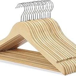 Ivaan India Unbreakable Plastic Suit Clothes Hanger for Wardrobe, Wooden Design, -12 Pieces Set-image-96