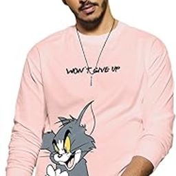 Official Tom & Jerry Merchandise Men's 100% Cotton 220 GSM Graphic Print Oversized Fit Round Neck T-Shirt-image-15