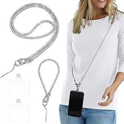 ZEITEL® Phone Lanyard for Mobile Wrist and Neck Cross Strap Body Holder Lanyard Universal Nylon Safety Mobile Chain with 2 Self-Adhesive Inserts Sling Not Includes Case-image-4