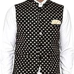 Men's Banarasi Printed Nehru Jacket (Green)-50