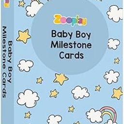 Dox Box Zooplay India Baby boy Monthly Milestone Cards, Months Growth Milestones Cards, Baby Shower Gift Scrapbook Photo Keepsake Monthly Age Markers Card- Pack of 24-image-6