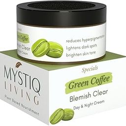 Mystiq Living Pigmentation Cream With Alpha Arbutin, Kojic Acid, Retinol & Niacinamide | Green Coffee Blemish Clear Cream for Dark Spots on Face - 50GM | Men & Women-image-2