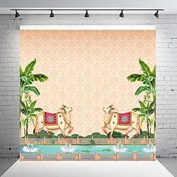 Dhara Creation Sacred Cow Dhenu (8ft - 8ft) Backdrop Curtain Cloth Pooja Decoration for Festivals and Celebrations. (Washable Fabric)-picture-16