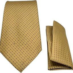 FashMade Beige Pindot Premium Italian Silk Tie & Pocket Square Set | 2.75" Slim Tie & 10x10" Matching Pocket Square Combo-image-80
