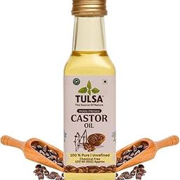 Tulsa Wood Cold Pressed Virgin Castor Oil | 100% Natural, Pure (100 ML) for Baby Massage, Constipation, Healthy Hair, Eye and Skin Care-1