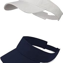 Men's & Women's Cotton Adjustable Visor Cap (Pack of 2)-1