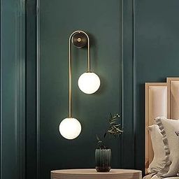 Harold Electricals Mid-Century Modern Melkweg Golden Wall Light | Forested Glass Wall Scone with E14 Bulb for Living Room, Bedroom, Bedside, Restaurant, Bathroom & Corridor -Bulb Included-picture-14