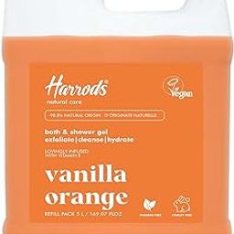 Harrods Body Wash Refill Pack 5L | Liquid Soap For Body Wash | Shower Gel Refill Pack | Moisturises Dry Skin | Gentle Skin Cleanser | 100% Natural Fresh (Vanilla Orange)-image-38