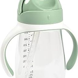 Beaba 2 in 1 Sippy Cup - Toddler Cup, Baby Bottle with Straw, 100% Leak Proof, Easy to Open Sliding Valve, Removable Handles, Tritan and Silicone, Hygenic, 300ml, Easy to Clean, Sage Green-15