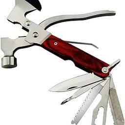 Boosty® Silver Stainless Steel 10 in 1 Multi-Functional Pocket Hand Tool Set (Axe Hammer, Hatchet, Wrench, Cutter and More) (10 in 1 Axe Hammer Tool)-26