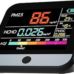 13 in 1 Air Quality Monitor Indoor, with PM1/PM2.5/PM10/Particle Counter/AQI/Humidity/TVOC/Formaldehyde/Temperature Air Quality Tester for Home, Office, Portable Air Quality Tester-3