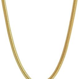 De-Ultimate 4mm Width 20" Inch Long Size Golden Color Stainless Steel Fashion Artificial Intimation Casual Style Daily Use Thin Flat Snake Herringbone Necklace Chain For Men & Women-image-68