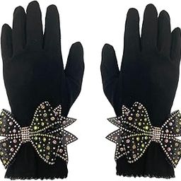Glitter Rhinestone Bowknot Winter Gloves for Women Girls Cold Weather with Touch Screen Fingers-image-86
