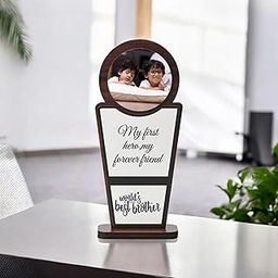 GKD Best Brother Personalized Wooden Trophy – Custom Photo Printed Memento Gift for Brother, Birthday, Rakhi, Bhai Dooj, Wooden Desk Decor, Keepsake for Sibling Bond (8 x 4 inch Best Brother)-image-60
