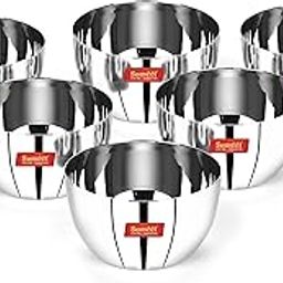 Sumeet Stainless Steel SoLid Apple Bowl - 220ml, 6 Pc-image-12