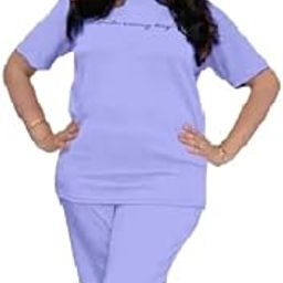 Women's Striped Polyester Tracksuit Set, Sleepwear Suit, Sport Suit, Yoga Clothing Set (IN, Alpha, L, Regular, Purple)-picture-6