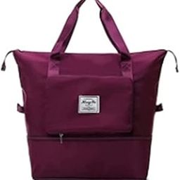 SRZ Expandable Foldable Travel Duffle Bag for Women Lightweight Waterproof Carry Weekender Overnight Luggage Bag with Pocket + Travel Folding Carry Bag (Side Bag) (Purple - 55W x 45H x 23D)-image-96