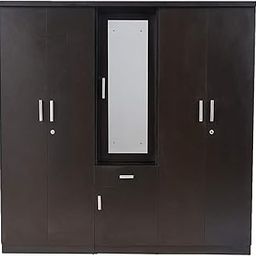 CASPIAN Engineered Wood Four Door Wooden Wardrobe (Dark Brown) | Furniture with Dressing Mirror | Cupboard/Almirah for Bedroom Clothes Storage Organizer | with Cabinet, 3 Drawers & 7 Shelves-15
