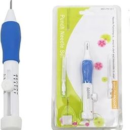 Punch Needle Set for Art and Crafts with Adjustable Length, Blue and White, Embroidery Crafting Tool-image-72