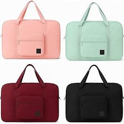 Nylon Foldable Travel Duffle Bag, Large Capacity, Double Zippers Travel Bag Foldable Nylon Duffle Tote Bag (Random Color) 1Pc-image-91