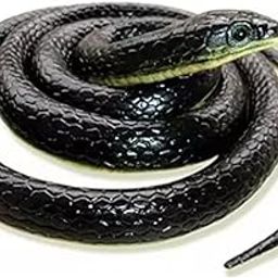 TOYSFAST® (Pack of 1) Black Snake Toy Realistic Rubber Snakes Prank Toys & Gifts, Magic Shows Toy Snake for Kids, Black Color Fake Snake Toys for Garden (D114)-image-16