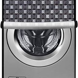 Stylista Washing Machine Cover Compatible for Front Load Bosch WAK24168IN Serie 4 7 Kg Traditional Checkered Pattern Grey-9