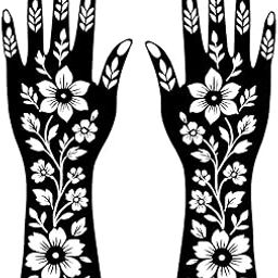 VOORKOMS Elegant Floral Mehndi Stencil Sticker for Simple and Pretty Designs Peel and Stick-48