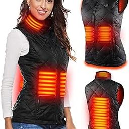 Upgraded Women's Heated Vest, Smart Electric 3 Heating Levels, 4 Heated Zones, Washable Stand Collar Lightweight-image-67