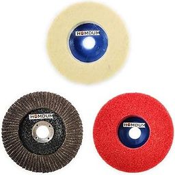 Homdum MAF Flap-Fiber-Felt 3pc Disc Pads Angle Grinder Wheels for Sanding-Buffing-Polishing (4") pack of 3 peices-6