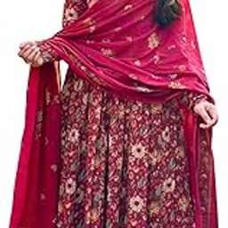 gosriki Women's Rayon Viscose Printed Anarkali Kurta with Pant & Dupatta-picture-41