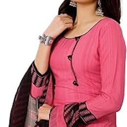 Women's Printed Dress Material - Unstitched Crepe Fabric Kurti, Pants & Dupatta Set (AZ-YS-P4-NILU PINK), Customizable Length-image-29