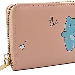 Women Small Wallet Wallets for Girls Credit Card Holder Coin Purse Zipper Small Secure Card Case Cute Wallets Mini Wallets for Women (Pink_Bear)-image-27