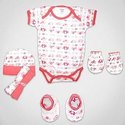 1st Step Baby Gift Set Pack of 6 (Bodysuit, 2 Wash Cloths, A Pair of Booties, A Pair of Mittons and A Hat)-image-32