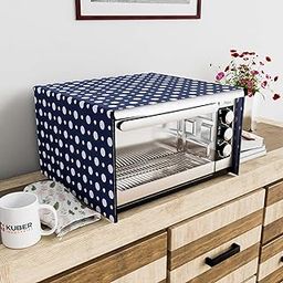 Heart Home 23 Ltr Dustproof Full Microwave Cover with Zip | Convection OTG Oven & Accessories Kitchen Decor | Polka Dots - White & Dark Blue-image-71