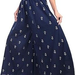 Women's Rayon Gold Block Printed Palazzo (Size: Free Size) Palazzo || Skirt Palazzo || Rayon Palazzo ||-picture-35