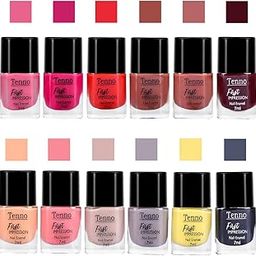 TENNO First Impression, Multicolor, Quick Dry Nail Enamel (Pack Of 12), 84Ml (Combo-M), Glossy Finish-picture-38