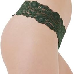 Thong for Women Cotton Underwear Low Rise Panties Woman G-String LACE Waist Thongs/Low Rise Waist -Set of 1 (in, Alpha, M, Regular, Green)-picture-49