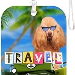 TPJ Handmade Resin Customized Luggage ID Tag with Pet Name Dog Cat Photo, Cute Personalized Travel Bag Identifier Label, Travel Accessories Ideal for Gifting - Goggles & Getaways Vacation Paws-image-66