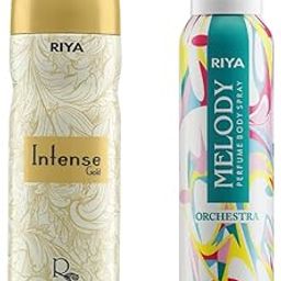 Riya Intanse Gold And Melody Orchestra Body Spray Deodorant For Unisex Pack Of 2-picture-4