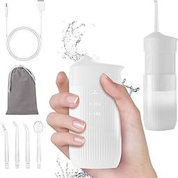 houscly Portable Water Flosser for Teeth Travel Mini Small Water Flosser Compact Electric Oral Irrigator Dental Flossing for Teeth Cleaning Cordless Advanced Tonsil Stone Kids Adults Braces-image-57