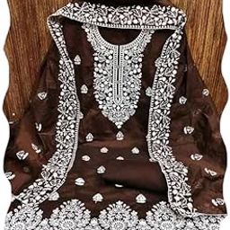 Women's Chanderi Cotton Unstitched Suit | Fashionable Churidar Dress Material with Patiala Style & Heavy Embroidered Work-image-30