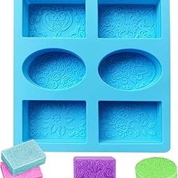 TP Incorp 6 Cavities Soap Moulds | Making Silicone | Flower Leaf Pattern Soap Mold | Handmade Craft Mould for Soap Making | Candle Making | Epoxy, Resin, Cupcake, Muffin Baking Pan for Homemade (Pack of - 1) (Blue)-picture-10