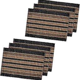 Kuber Industries Pack of 6 Rectangle Durable Door Mats for Home & Living Room | 23x15 Inch Rainy Season Mats for Floor & Footmats for Bedroom, Kitchen & Balcony | Strips - Brown & Black-image-95