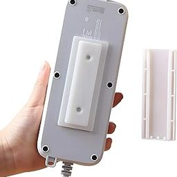 KEVANKI Power Strip Fixator,Socket Holder,No Hole Plug-in Wall Socket Sticker Fixer,Self Adhesive Power Strip Fixator Loading 10 Kg Maximum, for Desk, Wall, WiFi Router, Remote Control (Pack of 2)-31