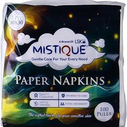 MISTIQUE 1 Ply 100 Pulls Tissue Paper Napkins | Soft and Highly Absorbent | Sheet Size (30 * 30 cm)-13