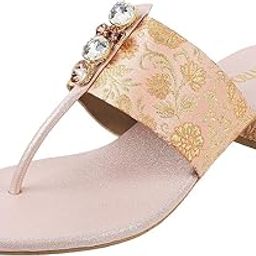 metro Women Ethnicwear Beaded Block Heel Sandal-picture-48