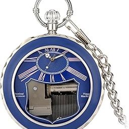 |Quartz Pocket Watch Musical Movement Retro for Graduation Son Blue|Jewelry & Watches | Watches Parts & Accessories | Pocket Watches|1 Piece Pocket Watch-image-69