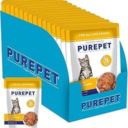 PUREPET All Life Stages Wet Cat Food Real Tuna And Chicken Liver Chunks In Gravy, 15 Packs(15 X 70G)-26