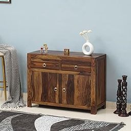 Sheesham Wooden 2 Drawer & 2 Door Sideboard Cabinet for Living Room Kitchen & Bedroom |Crockery Cabinet for Storage | Solid Kitchen Cabinet Wooden Storage |Teak Finish-image-59
